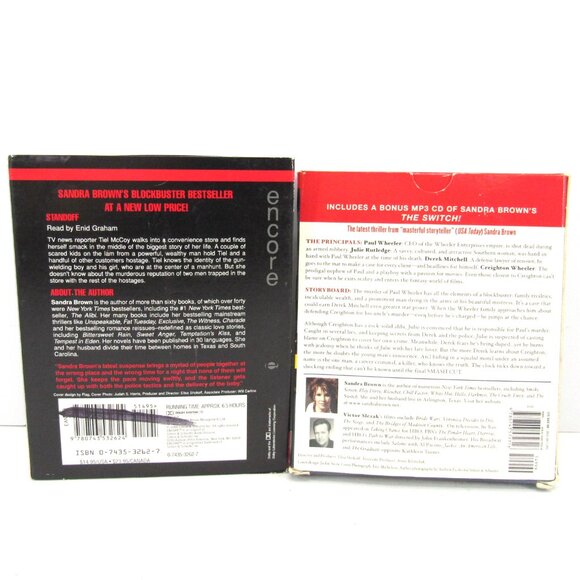Sandra Brown Audiobooks Unabridged Lot of 2 Standoff, and Smash Cut - Picture 5 of 5